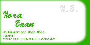 nora baan business card
