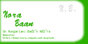 nora baan business card